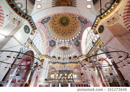 Interior of the Suleymaniye Mosque in Istanbul, Turkey Interior of the Suleymaniye Mosque in Istanbul, Turkey 101273640