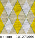 White and yellow cotton background with checkered texture diamond pattern. Natural cotton is very close. 3D-rendering 101273660