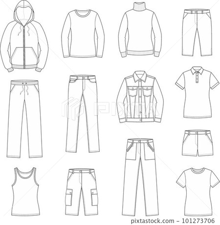 Set of womans casual clothes. 101273706