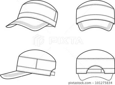 Mens baseball cap. Front, back, side. 101273834