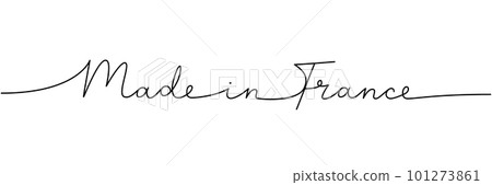 Made in France - word with continuous one line. Minimalist drawing of phrase illustration. France country - continuous one line illustration. 101273861