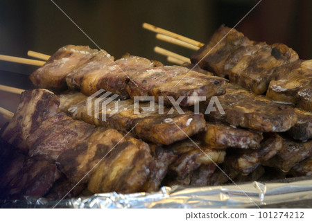 Beef Skewers Stall 101274212