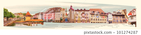 The collage about old Luzern Switzerland 101274287