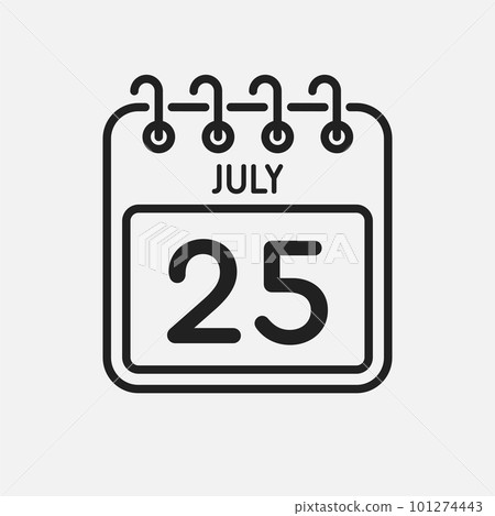 Icon page calendar day - 25 July Icon page calendar day - 25 July 101274443