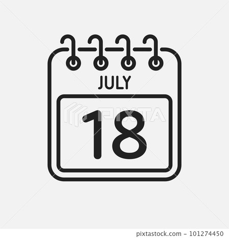 Icon page calendar day - 18 July 101274450