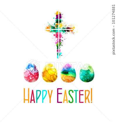 Egg and cross. CultureOfFaith. Happy easter. Vector illustration Egg and cross. CultureOfFaith. Happy easter. Vector illustration 101274881