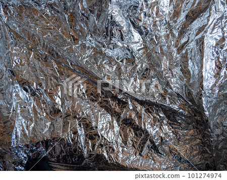 Background image metallic silver silver glitter wallpaper glitter decoration aluminum copy space luxury 101274974