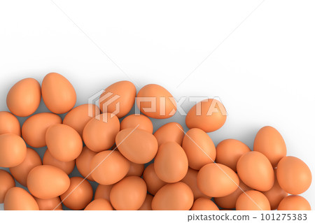Many farm raw organic brown chicken eggs background from local market 101275383