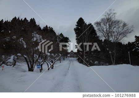 Trappist monastery in snow _ Oshima Tobetsu 101276988