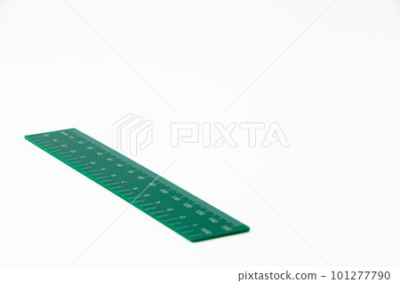 green ruler on white background green ruler on white background 101277790