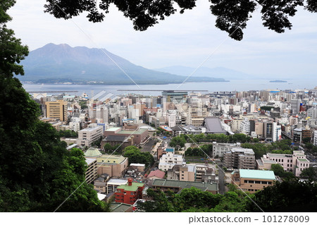 俯瞰鹿兒島市的城山公園風景 俯瞰鹿兒島市的城山公園風景 101278009