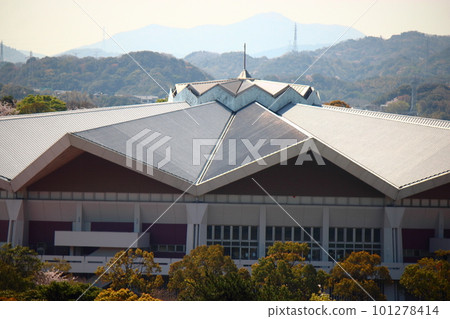 Close-up of Kitakyushu Municipal General Gymnasium Close-up of Kitakyushu Municipal General Gymnasium 101278414
