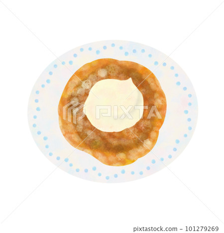 肉桂卷在盤子上的手繪插圖 4 101279269
