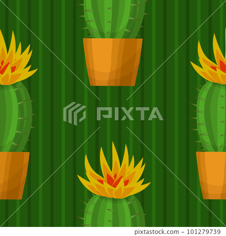 Seamless pattern with cactus. Seamless pattern with cactus. 101279739