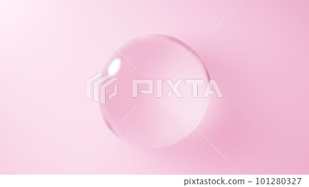 Floating water spheres on a pink background. spherical glass. (Landscape) Floating water spheres on a pink background. spherical glass. (Landscape) 101280327