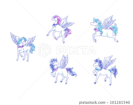 童話可愛的飛馬座插畫部分 101281540