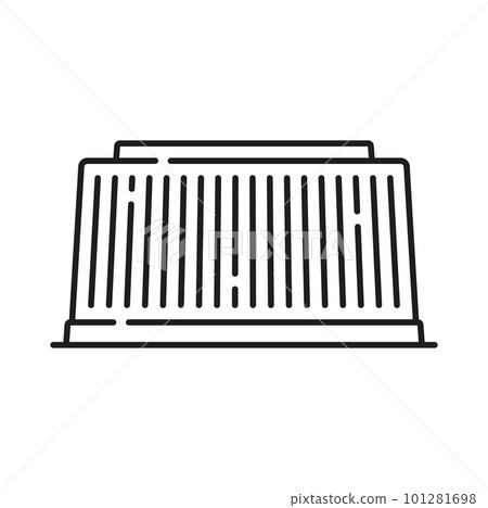 Package for food production isolated snack bag outline icon. Vector blank foil food doy pack, pouch bag packaging, plastic cardboard container 101281698