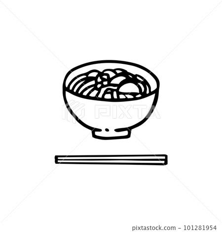 蕎麥麵,烏冬面,日本料理,麵條,線條畫,單色 蕎麥麵,烏冬面,日本料理,麵條,線條畫,單色 101281954