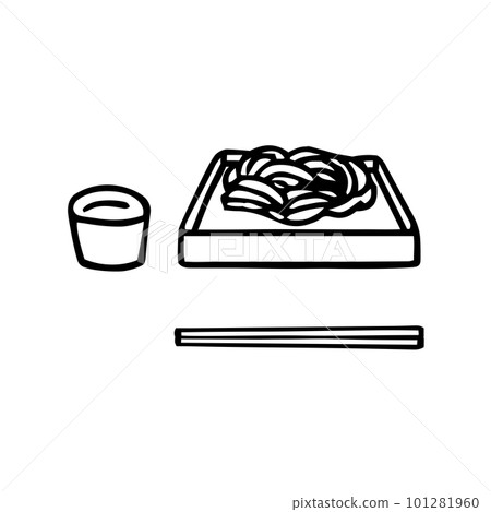 Morisoba，日本料理，麵條，線條畫，單色 101281960