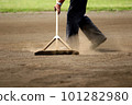 Baseball field ground maintenance 101282980