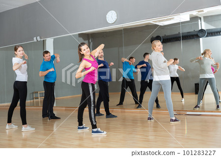 Adult people training in dance studio 101283227