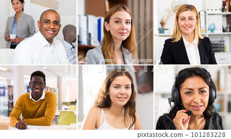 Screen of online meeting of business people Screen of online meeting of business people 101283228