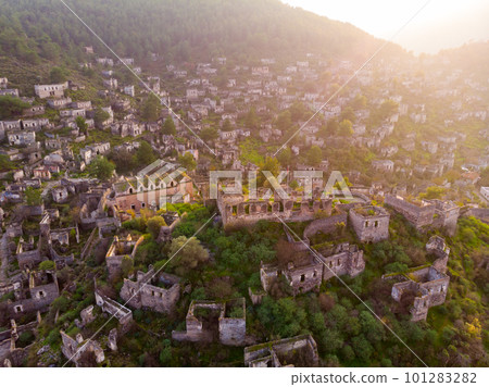 ghost town of Kayakoy in Turkey 101283282
