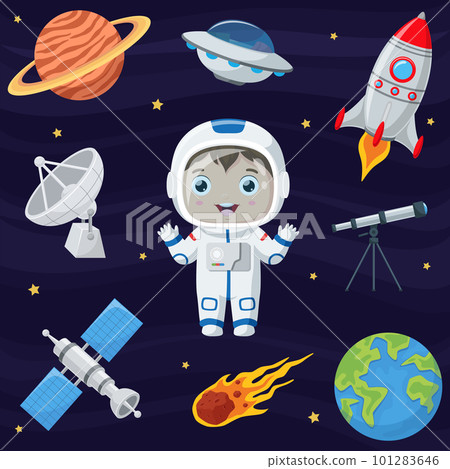 Set of outer space object cartoon 101283646