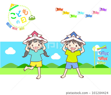Koinobori and children 101284424