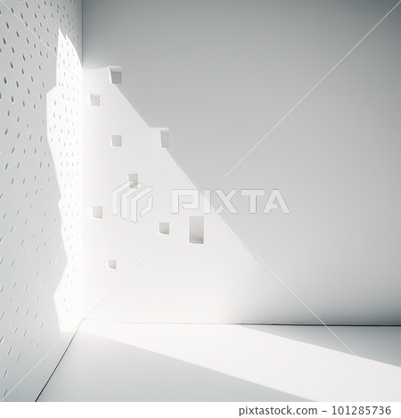 Luxury white clean interior room with window shadow lighting.Generative AI. 101285736
