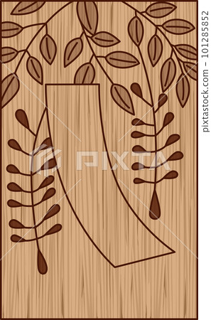 Wood Carving Fuhanafuda Uzuki Wisteria Red Short April Wisteria and Red Short 101285852