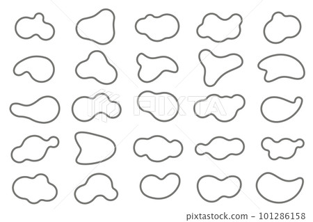 Organic blob shapes set. Amorphous liquid elements. Amoeba irregular fluid designs. Random memphis sponges. Vector. 101286158