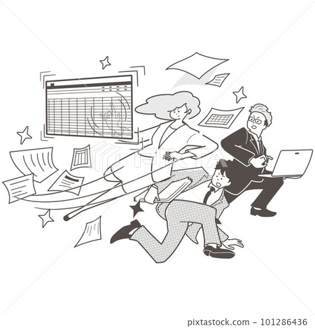 擅長做材料的女人掩護她的同事（兩個男人） 101286436