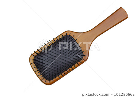 Bamboo Paddle Hair Brush isolated on white background with clipping path Bamboo Paddle Hair Brush isolated on white background with clipping path 101286662