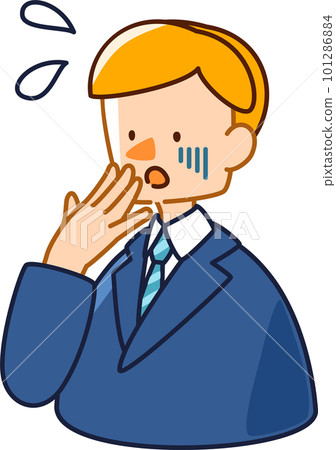 一個可愛的商人男人的矢量插圖 _ 一個匆忙的男人 一個可愛的商人男人的矢量插圖 _ 一個匆忙的男人 101286884