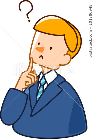 矢量圖的一個可愛的商人男人 _ 有疑問的人 矢量圖的一個可愛的商人男人 _ 有疑問的人 101286949