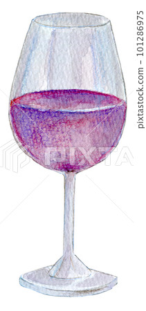 Red wine and white wine watercolor illustration 101286975