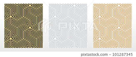 Set of abstract geometric patterns. Seamless vector backgrounds. Colored ornaments Graphic modern patterns Simple lattice graphic design 101287345