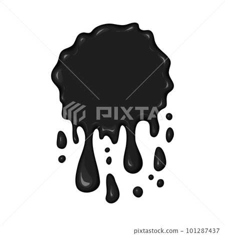 Black Oil Paint Spot Isolated On White Background Stock Photo