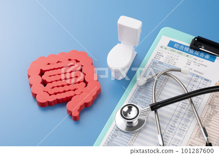 Medical image photo Intestine Stethoscope Toilet Blood test Medical image photo Intestine Stethoscope Toilet Blood test 101287600