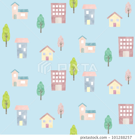 Light blue background cityscape pattern Light blue background cityscape pattern 101288257