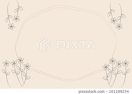 手寫風簡約花框無顏色 101289254