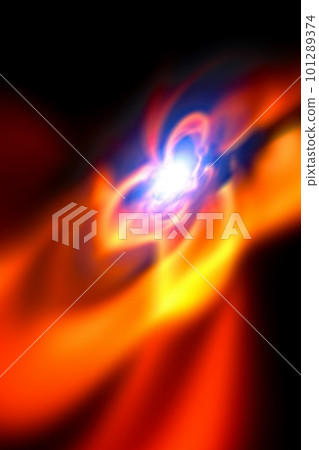 Background material with the image of a warp in outer space (image of a wormhole / black hole) 101289374