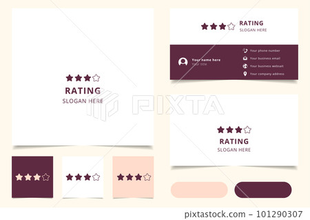 Rating logo design with editable slogan. Branding book and business card template. Rating logo design with editable slogan. Branding book and business card template. 101290307