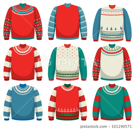 Set of ugly Christmas sweater Set of ugly Christmas sweater 101290571