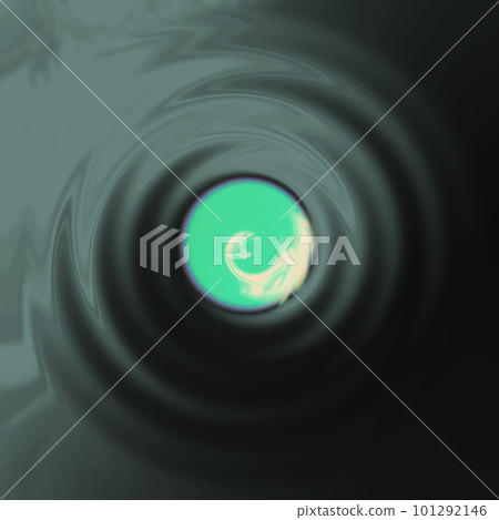 Blue-gray background with ripples spreading in a perfect circle. An abstract image icon showing a swirling bright green swirl through the central window. Blue-gray background with ripples spreading in a perfect circle. An abstract image icon showing a swirling bright green swirl through the central window. 101292146