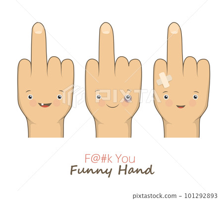 Vector cartoon middle fingers 101292893