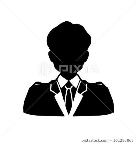 Male silhouette illustration in uniform with epaulettes black Male silhouette illustration in uniform with epaulettes black 101293065