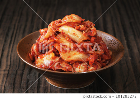 Spicy Chinese cabbage kimchi heaped on a small plate Spicy Chinese cabbage kimchi heaped on a small plate 101293272
