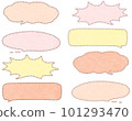 Speech balloon set that looks like it was embroidered on felt 101293470